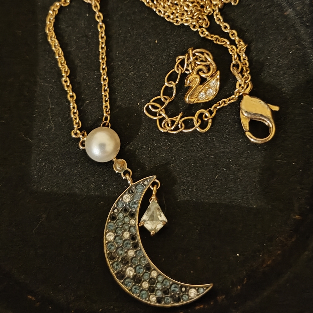 Swarovski Rose Gold Moon Necklace